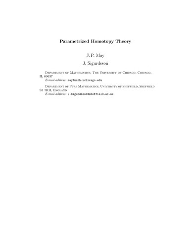 Parametrized Homotopy Theory