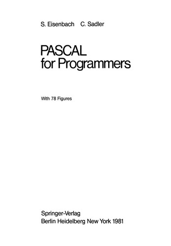 Pascal for Programmers