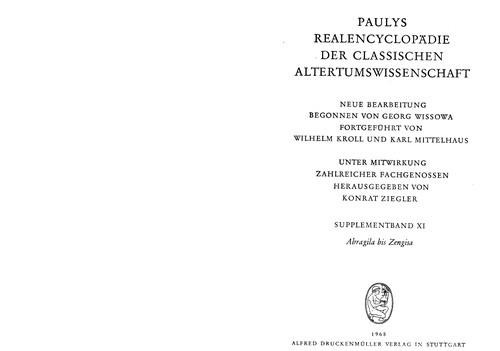 Paulys Real-Encyclopädie der classischen Altertumswissenschaft