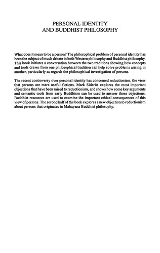 Personal Identity and Buddhist Philosophy: Empty Persons