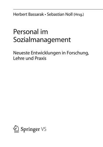 Personal im Sozialmanagement