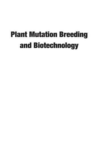Plant Mutation Breeding and Biotechnology