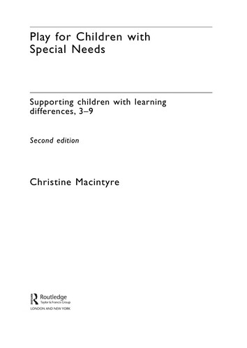 Play for children with special needs