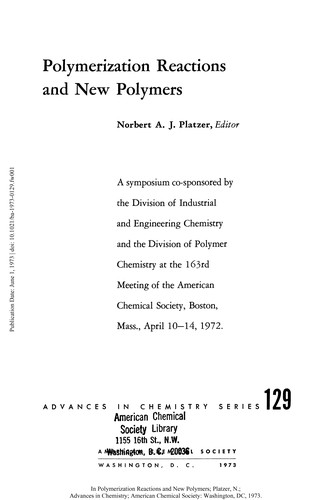 Polymerization Reactions and New Polymers
