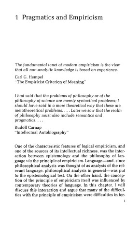 Pragmatics and empiricism