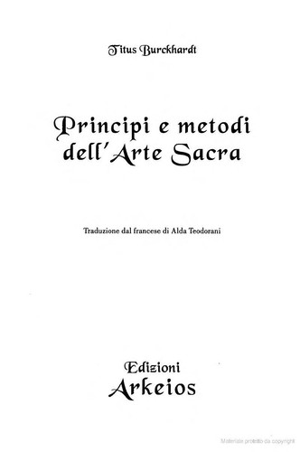 Principi e metodi dell'arte sacra