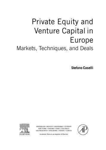 Private equity and venture capital in Europe