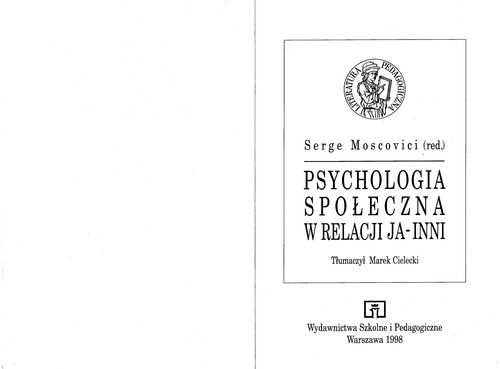 Psychologia społeczna w relacji ja-inni