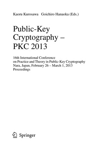 Public-Key Cryptography – PKC 2013