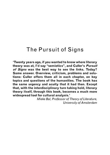 The Pursuit of Signs