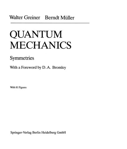 Quantum Mechanics: Symmetries