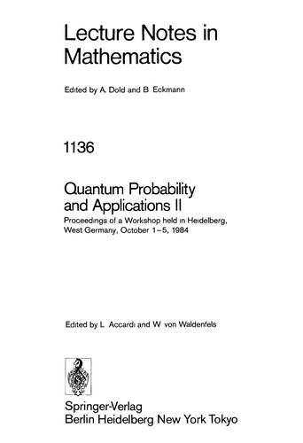 Quantum Probability and Applications II