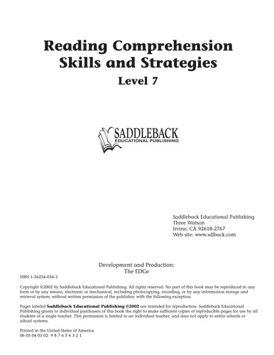 Reading Comprehension Skills and Strategies