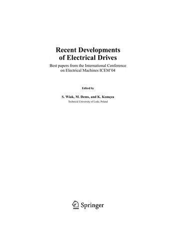 Recent Developments of Electrical Drives