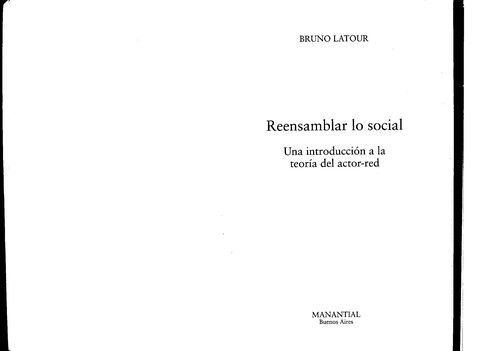 Reensamblar lo social