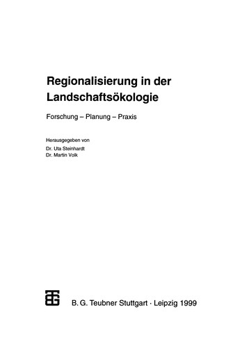 Regionalisierung in der Landschaftsökologie