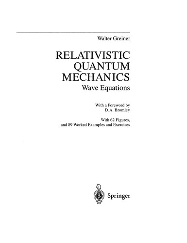 Relativistic Quantum Mechanics