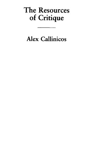 Resources of Critique