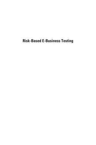 Risk-based e-business testing