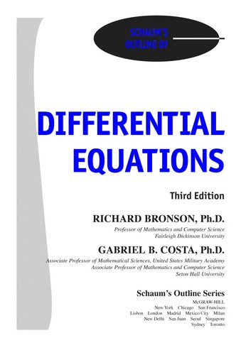 Schaum's outlines of differential equations