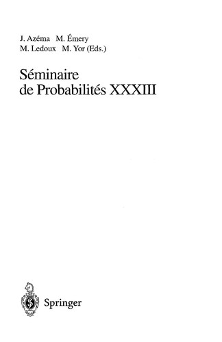 S minaire de Probabilit s XXXIII