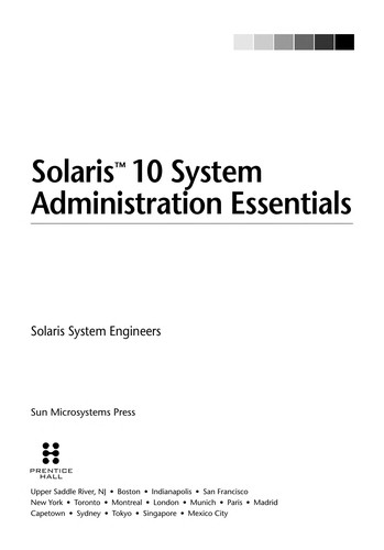 Solaris 10 system administration essentials