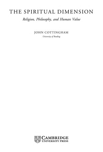 SPIRITUAL DIMENSION: RELIGION, PHILOSOPHY, AND HUMAN VALUE