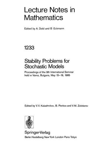 Stability Problems for Stochastic Models