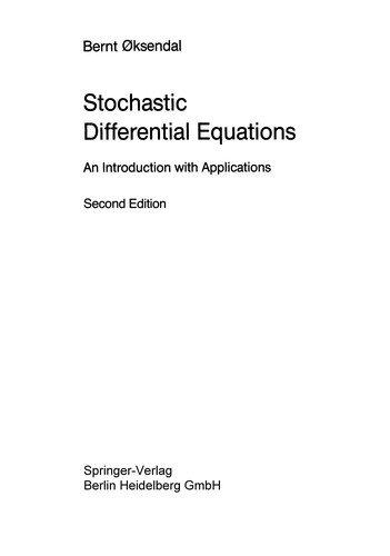 Stochastic Differential Equations