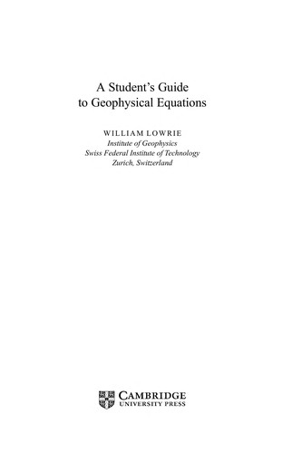 A student's guide to geophysical equations
