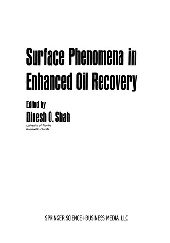 Surface Phenomena in Enhanced Oil Recovery