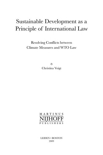 Sustainable Development as a Principle of International Law