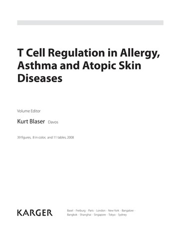 T cell regulation in allergy, asthma, and atopic skin diseases