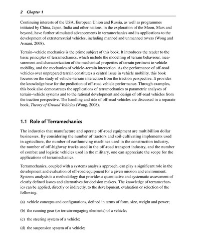 Terramechanics and Off-Road Vehicle Engineering