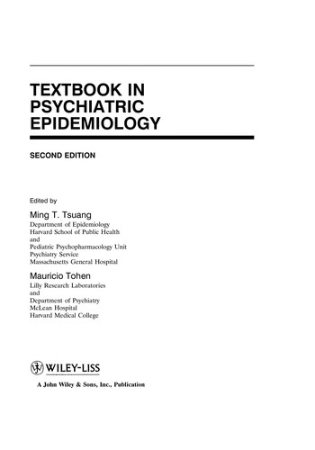 Textbook in Psychiatric Epidemiology, Second Edition