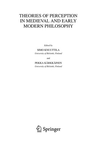 Theories of Perception in Medieval and Early Modern Philosophy