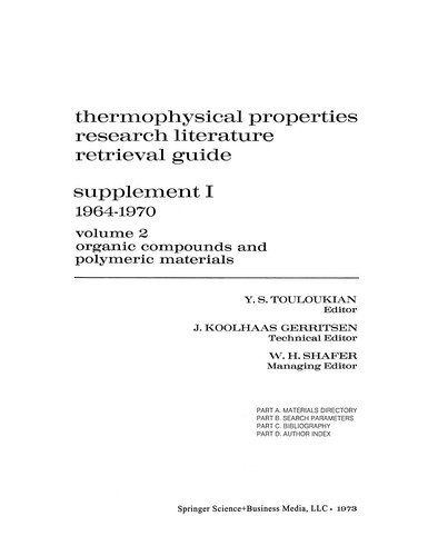 Thermophysical Properties Research Literature Retrieval Guide