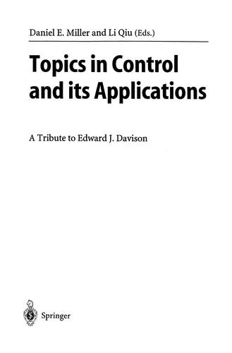 Topics in Control and its Applications