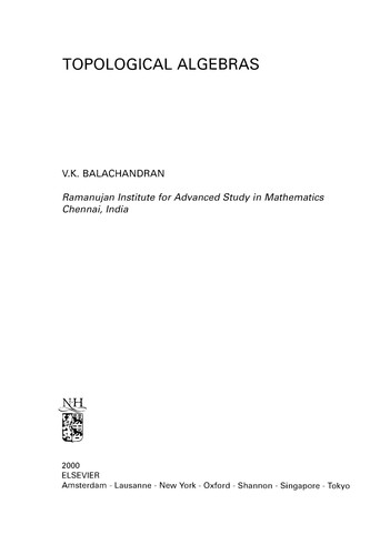 Topological algebras