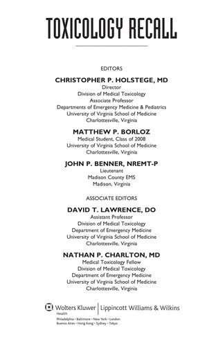 Toxicology recall