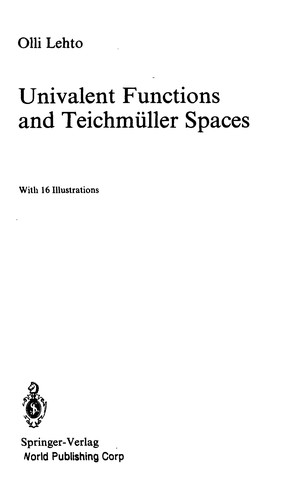 Univalent Functions and Teichmüller Spaces