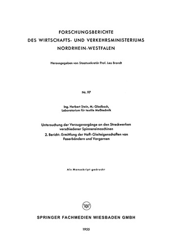 Untersuchung der Verzugsvorgänge an den Streckwerken verschiedener Spinnereimaschinen