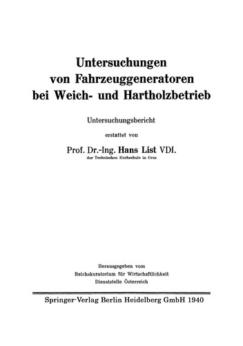 Untersuchungen von Fahrzeuggeneratoren bei Weich- und Hartholzbetrieb