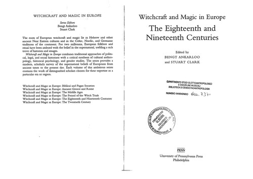 The eighteenth and nineteenth centuries