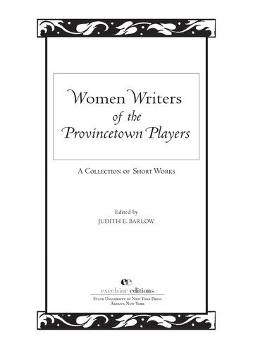Women Writers of the Provincetown Players