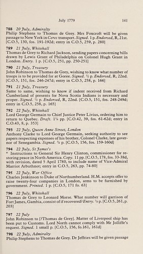 Documents of the American Revolution, 1770-1783
