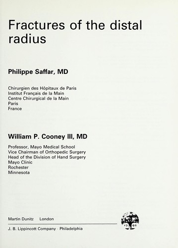 Fractures of the Distal Radius