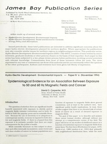 Epidemiological Evidence for an Association Between Exposure to 50 and 60 Hz Magnetic Fields and Cancer