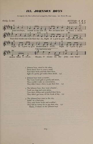 The folk songs of North America in the English language