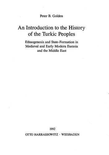 An introduction to the history of the Turkic peoples